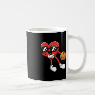 Mug Vallentines amusantes Jour Coeur Jouer Basketball 