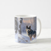 Mug Vallhund suédois Laisser neiger Noël (Devant droit)