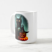 Mug Vampire Chat et Assistant Citrouille Halloween Sur (Devant gauche)