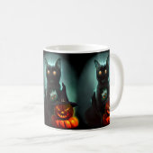 Mug Vampire Chat et Assistant Citrouille Halloween Sur (Devant droit)