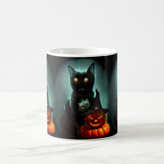 Mug Vampire Chat et Assistant Citrouille Halloween Sur (Centre)