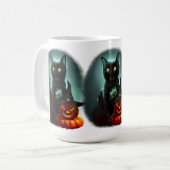 Mug Vampire Chat et Assistant Citrouille Halloween Sur (Devant gauche)