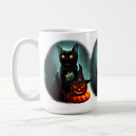 Mug Vampire Chat et Assistant Citrouille Halloween Sur (Gauche)