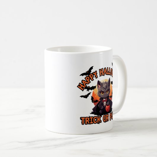 Mug Vampire Chat Halloween Citrouille Chat Éffrayant F (Devant droit)