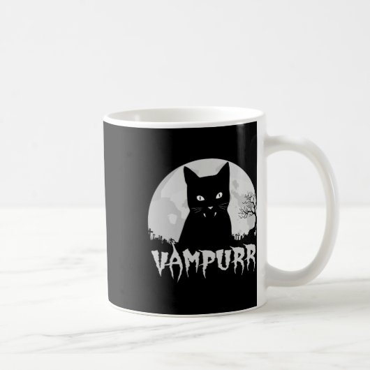 Mug Vampire Chat Noir Halloween Avec Pleine lune - Vam (Droite)