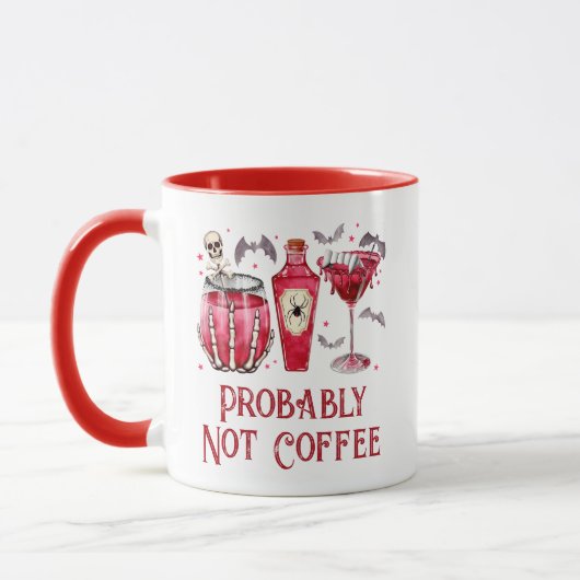 Mug Vampire d'Halloween probablement pas de café rouge (Gauche)