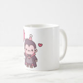 Mug Vampire mignon Avec Ballons Rouge (Devant droit)