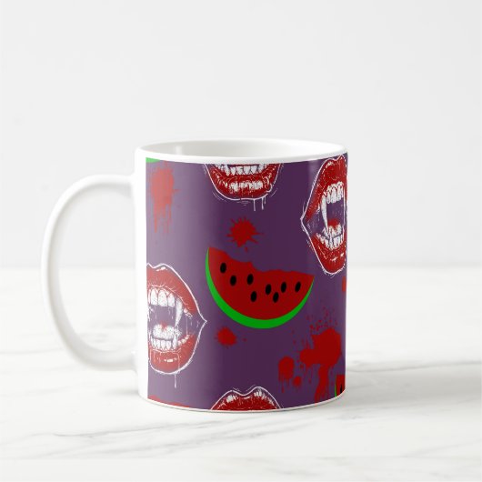 Mug Vampire & Pastèque Spooky Summerween Violet (Gauche)