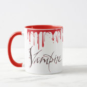 Mug Vampire Sang Café du matin Halloween Lettres (Gauche)