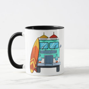 Mug Van de surf Planche de surf Palmiers Surf Planchis