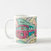 Mug Van en Camper rose Turquoise Retro "Veni, Vidi, Am (Gauche)