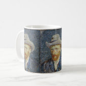 Mug Van Gogh Autoportrait Gris Sens Casquette Peinture (Devant gauche)