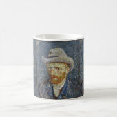 Mug Van Gogh Autoportrait Gris Sens Casquette Peinture (Centre)