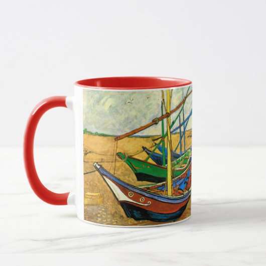 Mug Van Gogh Bateaux de pêche sur la plage de Saintes  (Gauche)