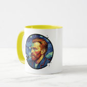 Mug Van Gogh portrait Starry night Unique Design (Devant gauche)