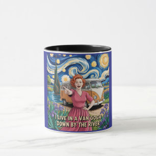 Mug Van Gogh près de la rivière - Boho artistique, Drô