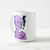 Mug Van Gogh, squelette avec une cigarette allumée (Devant gauche)