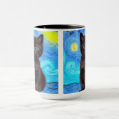 Mug Van Gogh Starry Night Black Cat (Centre)