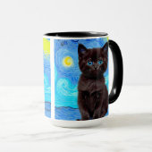 Mug Van Gogh Starry Night Black Cat (Devant droit)