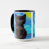 Mug Van Gogh Starry Night Black Cat (Devant gauche)