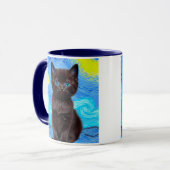 Mug Van Gogh Starry Night Black Cat (Devant gauche)