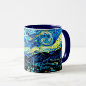 Mug Van Gogh - Starry Night, célèbre peinture, (Devant droit)
