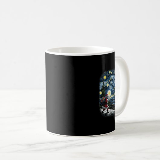 Mug Van Gogh Starry Nuit Père Noël Noël hiver neige (Devant droit)
