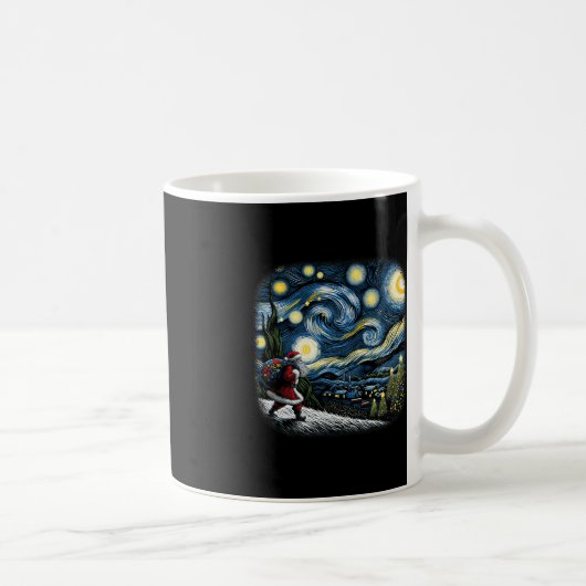 Mug Van Gogh Starry Nuit Père Noël Noël hiver neige (Droite)