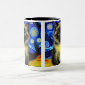 Mug Van Gogh Starry Nuit Siamese Cat (Centre)