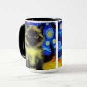 Mug Van Gogh Starry Nuit Siamese Cat (Devant gauche)