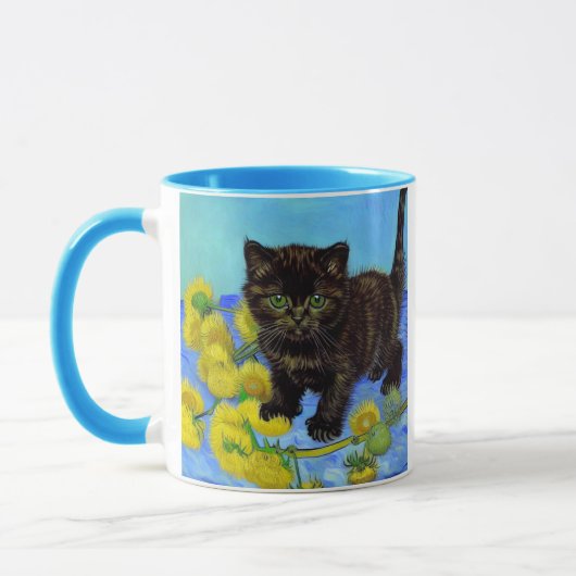 Mug Van Gogh Style Chat avec tournesol (Gauche)