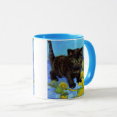 Mug Van Gogh Style Chat avec tournesol (Devant droit)