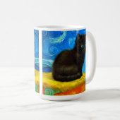 Mug Van Gogh Style Starry Night Cat (Devant droit)