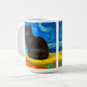 Mug Van Gogh Style Starry Night Cat (Devant gauche)