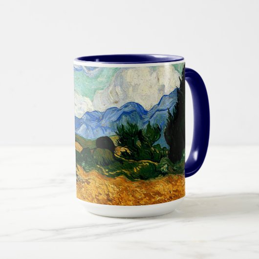 Mug Van Gogh - Wheatfield avec Cypress Tree (Devant droit)