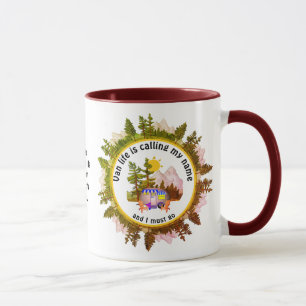 Mug VAN LIFE APPELLE MON NOM Custom CARAVAN Camping