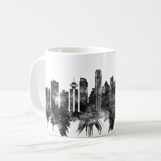 Mug Vancouver Canada Skyline BW (Devant gauche)