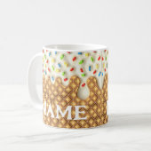 Mug Vanille à goutte imprimée 3D crème glacée (Devant gauche)