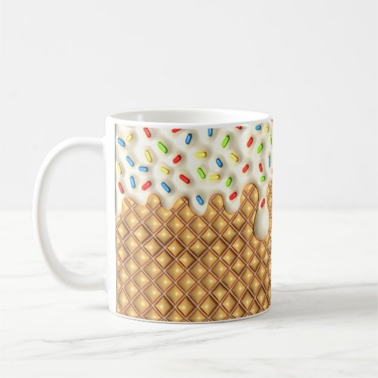 Mug Vanille à goutte imprimée 3D crème glacée (Gauche)