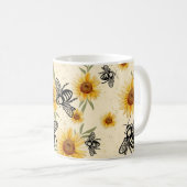 Mug Vanille d'abeille et de tournesol (Devant droit)