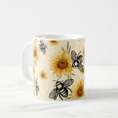 Mug Vanille d'abeille et de tournesol (Devant gauche)