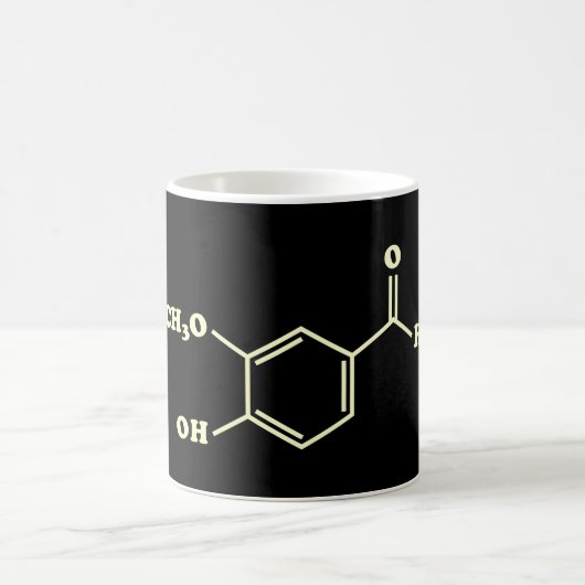 Mug Vanille Vanillin Formule chimique moléculaire (Centre)