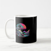 Mug Vaperwave Glitch esthétique Great Wave Retrowave S (Gauche)