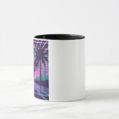 Mug Vaporwave 80s Neon Grid Synthwave Art Poster (Centre)