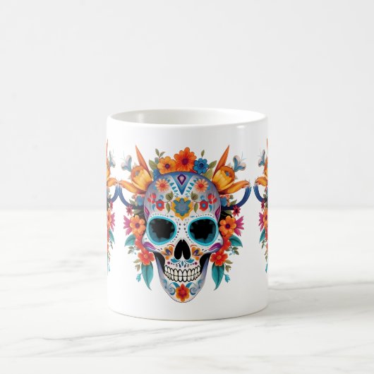 Mug Vaporwave_Skull_Sunset_with_Neon_Tropical_Vibes-re (Centre)