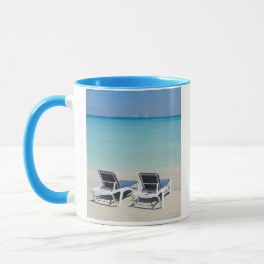 Mug Varadero, Cuba. Sable et chaises de plage (Gauche)