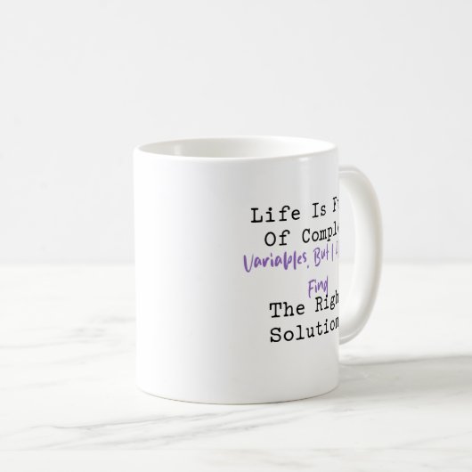 Mug Variables complexes Bonne solution Math Life (Devant droit)