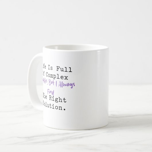 Mug Variables complexes Bonne solution Math Life (Devant gauche)