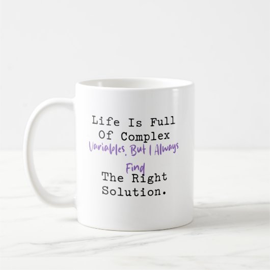 Mug Variables complexes Bonne solution Math Life (Gauche)