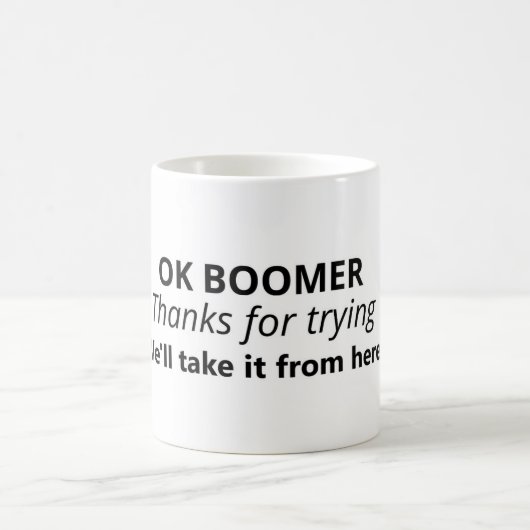 Mug Variation de mème OK Boomer (Centre)